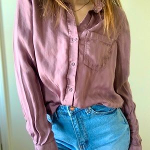 Cloth & Stone Purple Button up Anthropology